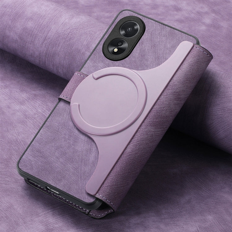 For OPPO A38 4G / A18 4G CaseNeo MagSafe RFID Anti-theft Retro Leather Phone Case(Purple)