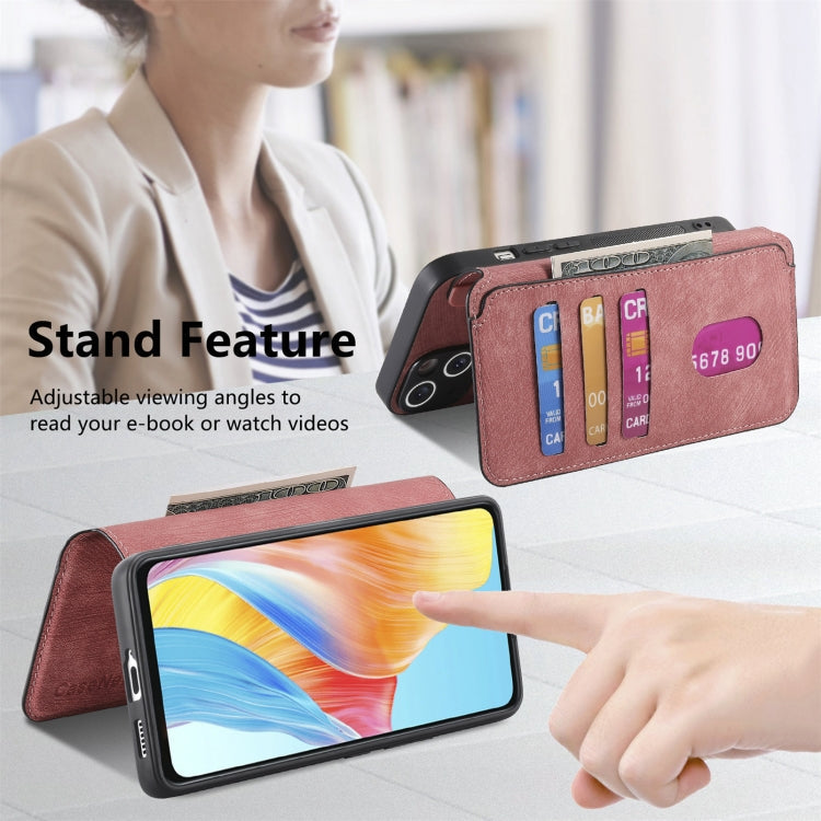 For OPPO A58 4G CaseNeo MagSafe RFID Anti-theft Retro Leather Phone Case(Pink)
