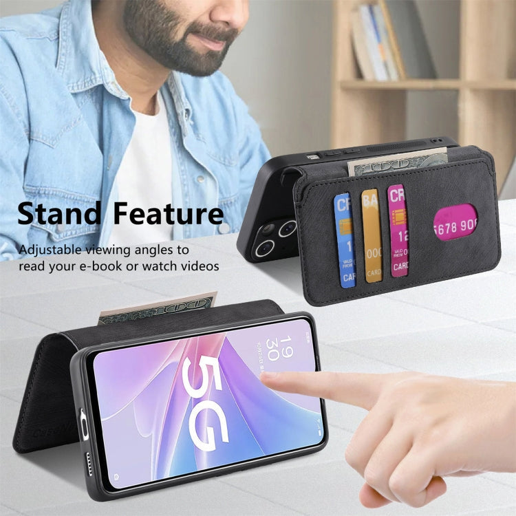For OPPO A78 5G CaseNeo MagSafe RFID Anti-theft Retro Leather Phone Case(Black)