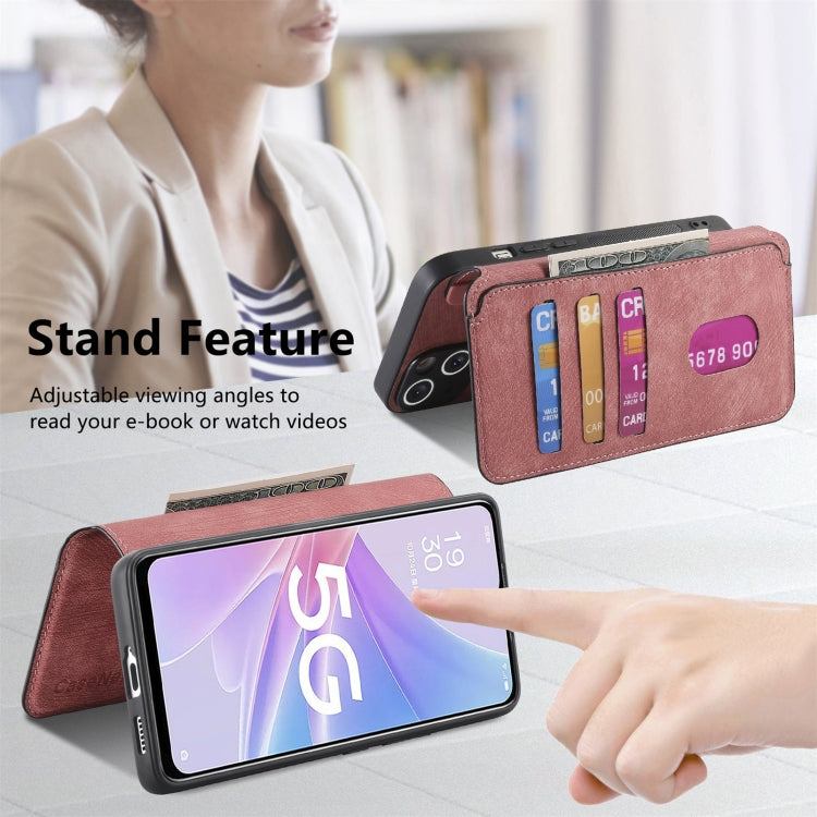 For OPPO A78 5G CaseNeo MagSafe RFID Anti-theft Retro Leather Phone Case(Pink)