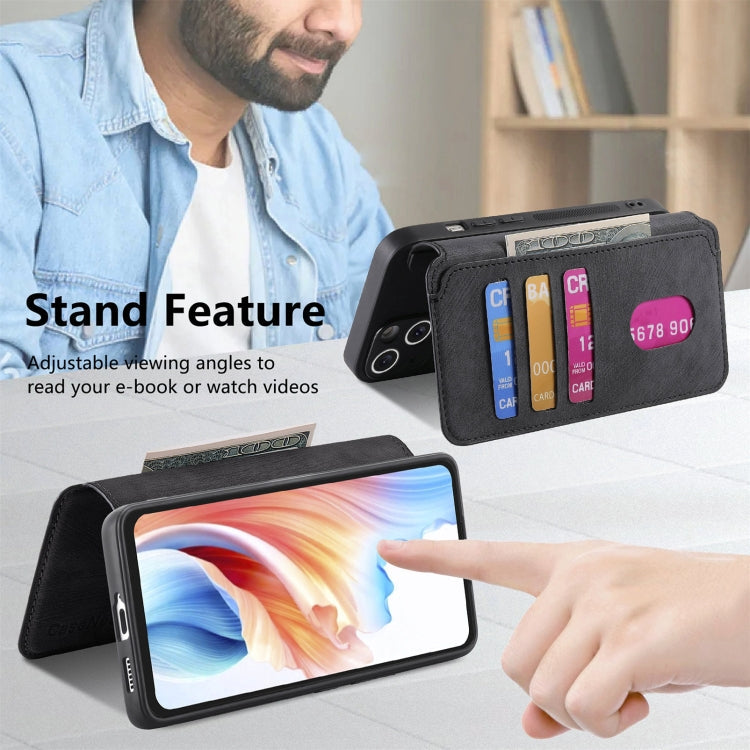 For OPPO A79 5G / A2 5G CaseNeo MagSafe RFID Anti-theft Retro Leather Phone Case(Black)