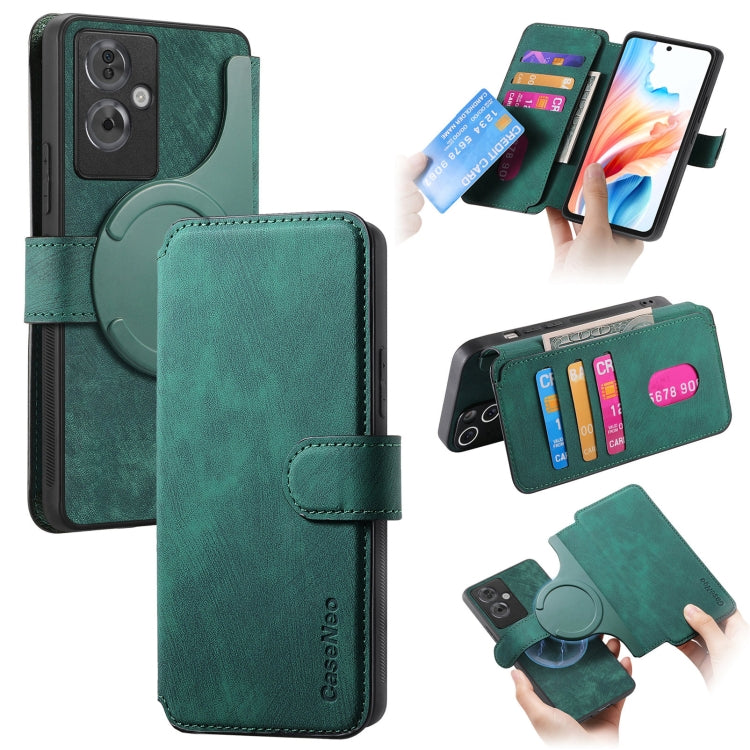 For OPPO A79 5G / A2 5G CaseNeo MagSafe RFID Anti-theft Retro Leather Phone Case(Green)