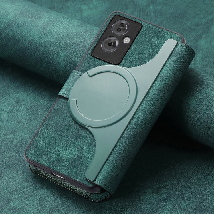 For OPPO A79 5G / A2 5G CaseNeo MagSafe RFID Anti-theft Retro Leather Phone Case(Green)