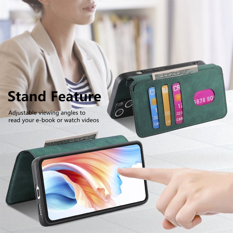 For OPPO A79 5G / A2 5G CaseNeo MagSafe RFID Anti-theft Retro Leather Phone Case(Green)