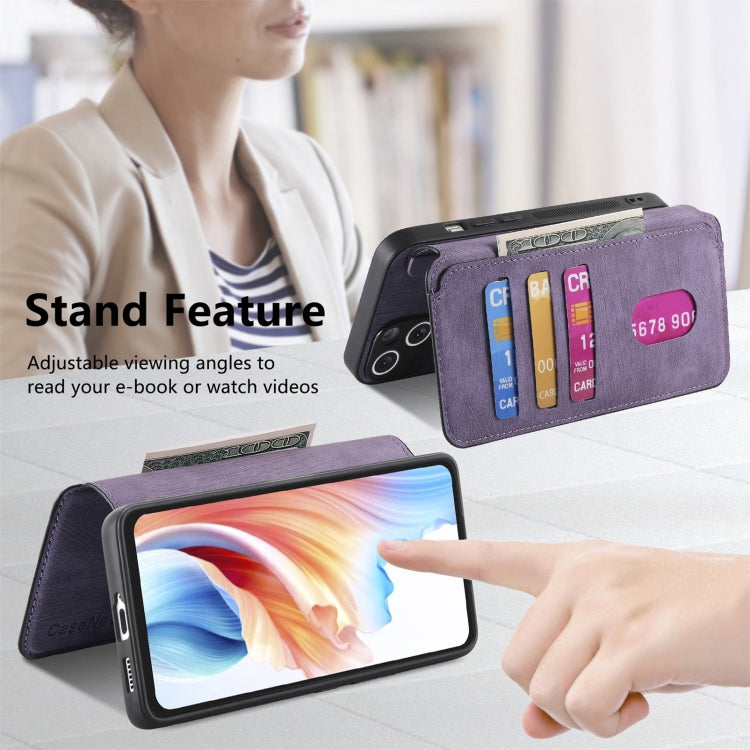 For OPPO A79 5G / A2 5G CaseNeo MagSafe RFID Anti-theft Retro Leather Phone Case(Purple)