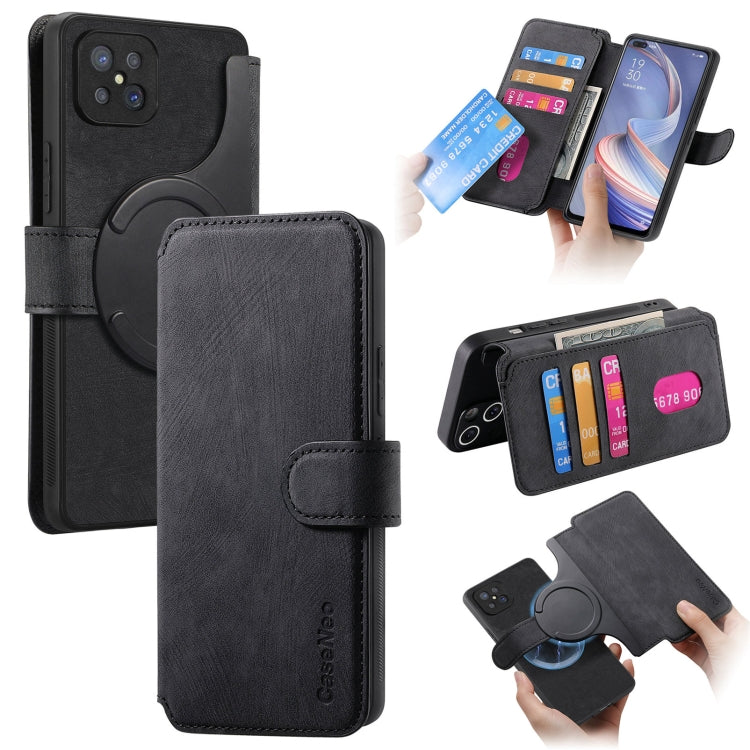 For OPPO A92s CaseNeo MagSafe RFID Anti-theft Retro Leather Phone Case(Black)
