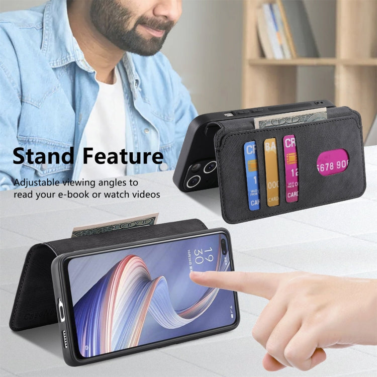 For OPPO A92s CaseNeo MagSafe RFID Anti-theft Retro Leather Phone Case(Black)