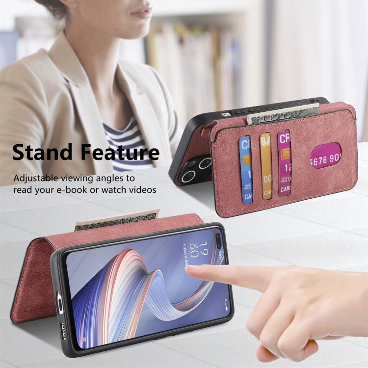 For OPPO A92s CaseNeo MagSafe RFID Anti-theft Retro Leather Phone Case(Pink)