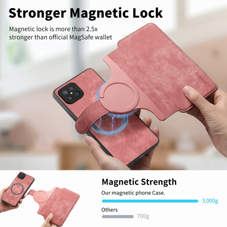 For OPPO A92s CaseNeo MagSafe RFID Anti-theft Retro Leather Phone Case(Pink)
