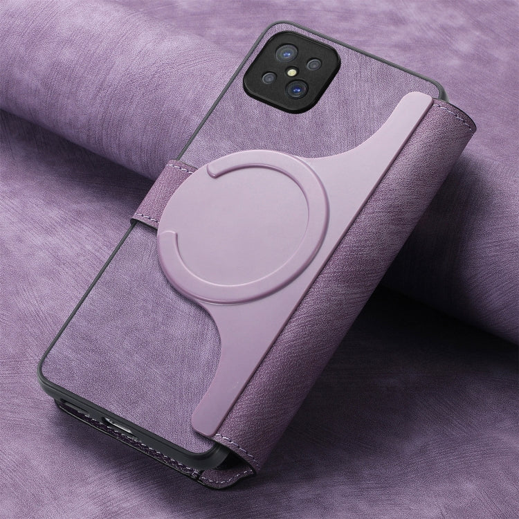 For OPPO A92s CaseNeo MagSafe RFID Anti-theft Retro Leather Phone Case(Purple)