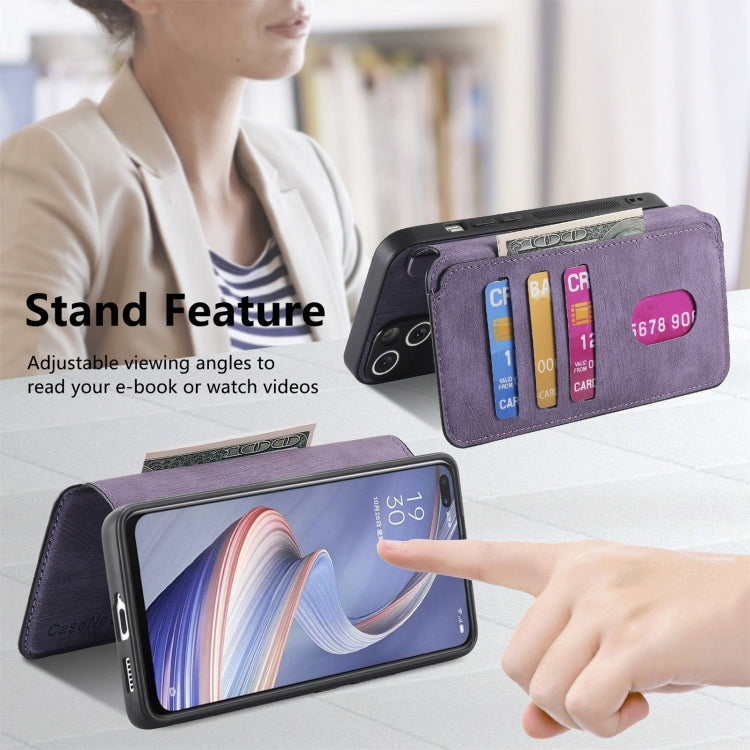 For OPPO A92s CaseNeo MagSafe RFID Anti-theft Retro Leather Phone Case(Purple)