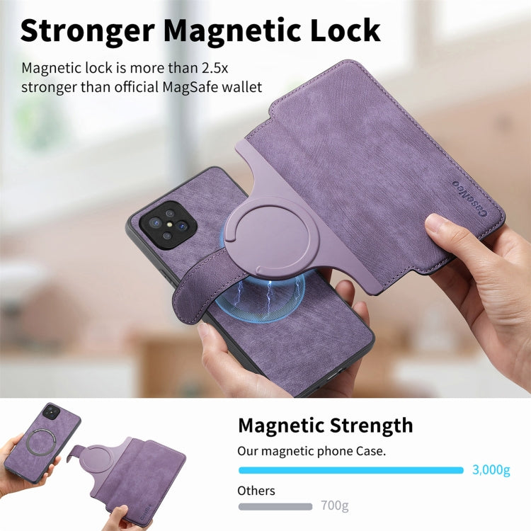 For OPPO A92s CaseNeo MagSafe RFID Anti-theft Retro Leather Phone Case(Purple)