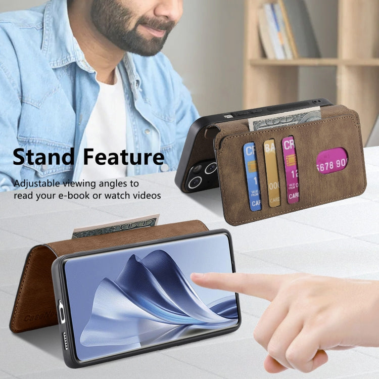 For OPPO Reno10 5G Global CaseNeo MagSafe RFID Anti-theft Retro Leather Phone Case(Brown)