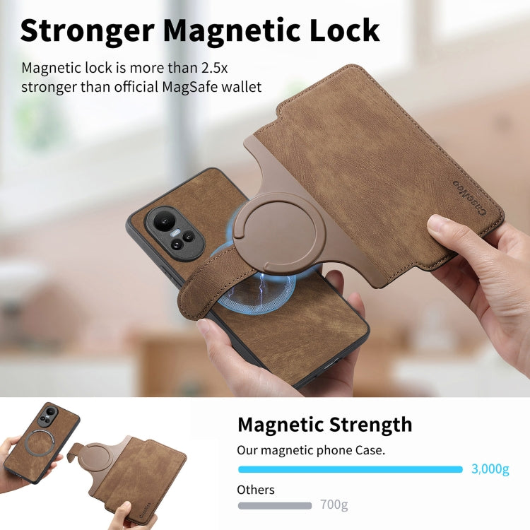 For OPPO Reno10 5G Global CaseNeo MagSafe RFID Anti-theft Retro Leather Phone Case(Brown)