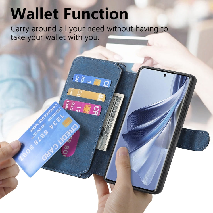 For OPPO Reno10 5G Global CaseNeo MagSafe RFID Anti-theft Retro Leather Phone Case(Blue)