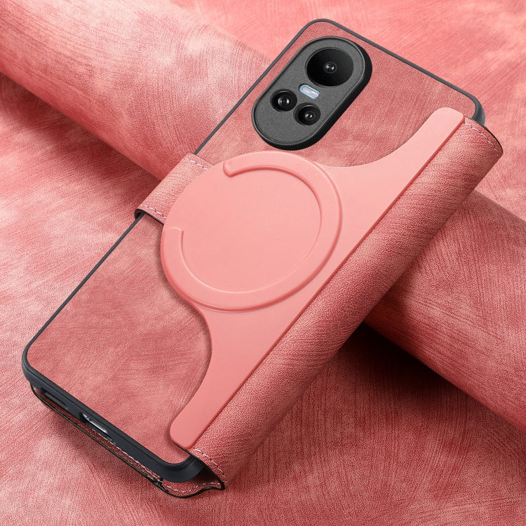 For OPPO Reno10 5G Global CaseNeo MagSafe RFID Anti-theft Retro Leather Phone Case(Pink)
