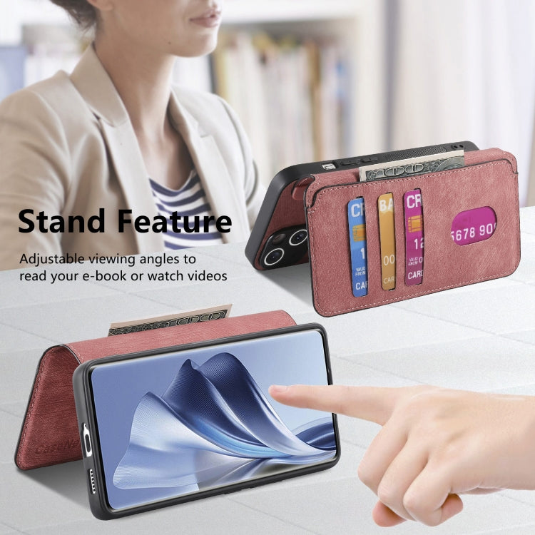 For OPPO Reno10 5G Global CaseNeo MagSafe RFID Anti-theft Retro Leather Phone Case(Pink)
