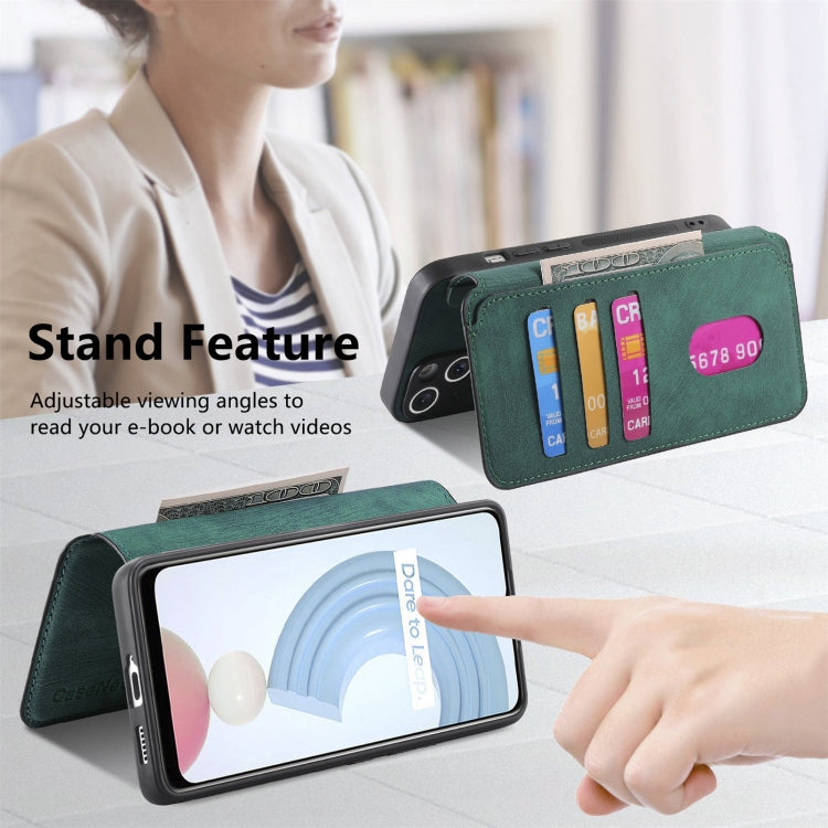 For Realme C21Y CaseNeo MagSafe RFID Anti-theft Retro Leather Phone Case(Green)