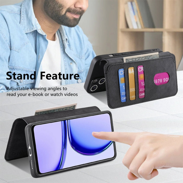 For Realme C53 CaseNeo MagSafe RFID Anti-theft Retro Leather Phone Case(Black)