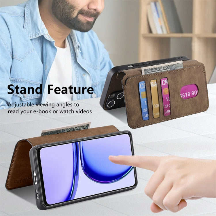For Realme C53 CaseNeo MagSafe RFID Anti-theft Retro Leather Phone Case(Brown)