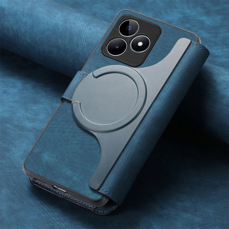 For Realme C53 CaseNeo MagSafe RFID Anti-theft Retro Leather Phone Case(Blue)