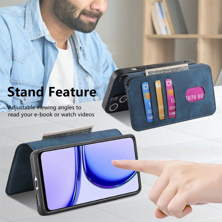 For Realme C53 CaseNeo MagSafe RFID Anti-theft Retro Leather Phone Case(Blue)
