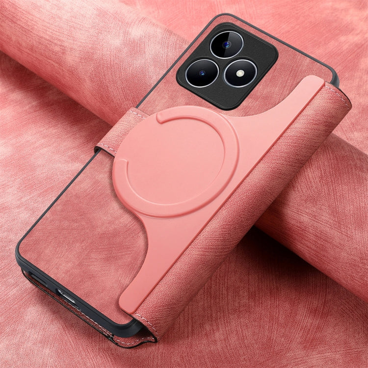For Realme C53 CaseNeo MagSafe RFID Anti-theft Retro Leather Phone Case(Pink)