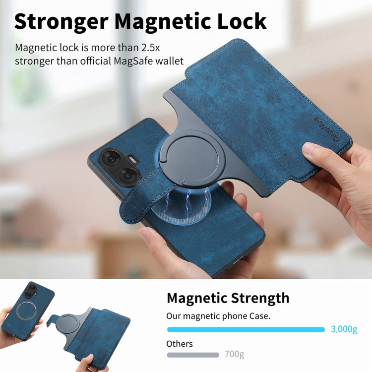 For Realme C55 CaseNeo MagSafe RFID Anti-theft Retro Leather Phone Case(Blue)