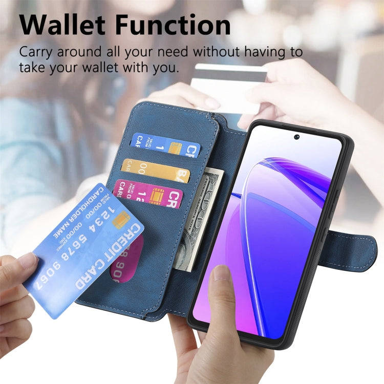 For Realme C55 CaseNeo MagSafe RFID Anti-theft Retro Leather Phone Case(Blue)