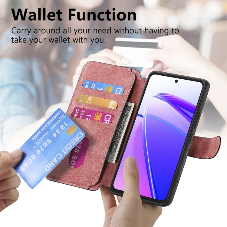 For Realme C55 CaseNeo MagSafe RFID Anti-theft Retro Leather Phone Case(Pink)