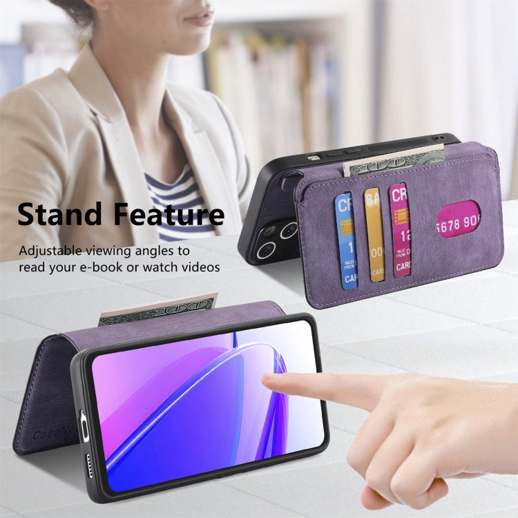 For Realme C55 CaseNeo MagSafe RFID Anti-theft Retro Leather Phone Case(Purple)