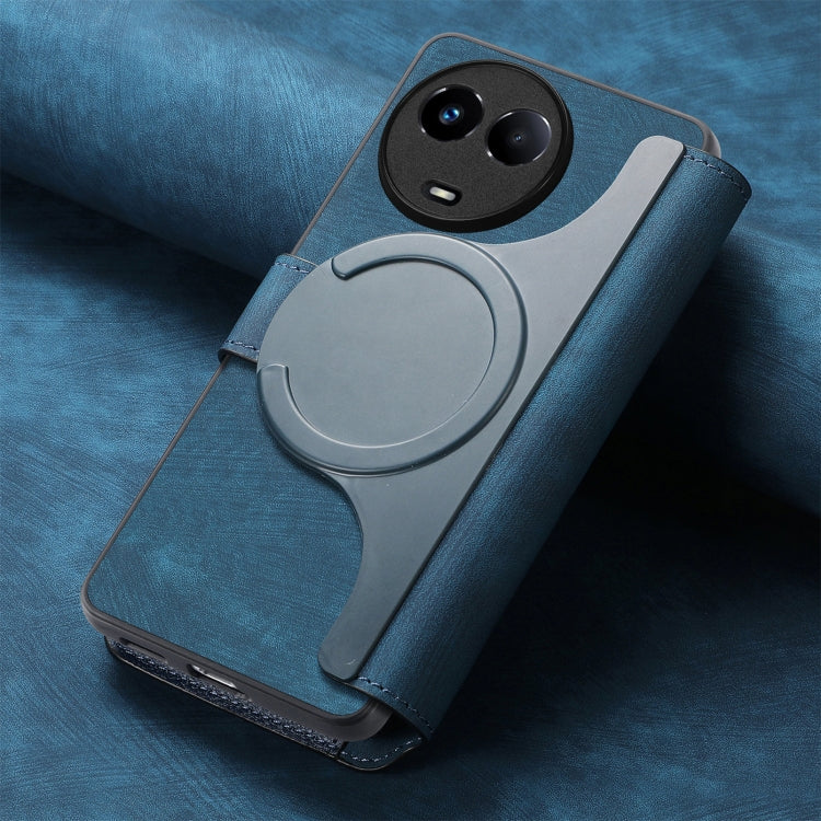 For Realme 11 5G Global / 11X CaseNeo MagSafe RFID Anti-theft Retro Leather Phone Case(Blue)