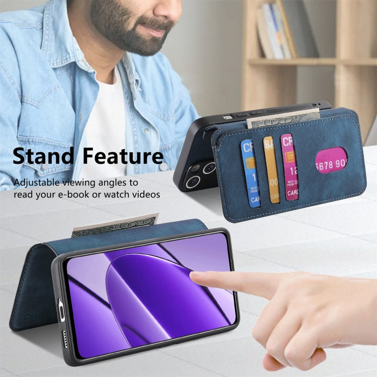 For Realme 11 5G Global / 11X CaseNeo MagSafe RFID Anti-theft Retro Leather Phone Case(Blue)