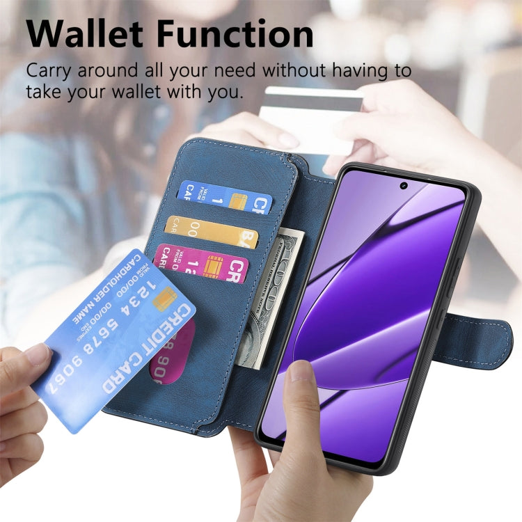 For Realme 11 5G Global / 11X CaseNeo MagSafe RFID Anti-theft Retro Leather Phone Case(Blue)