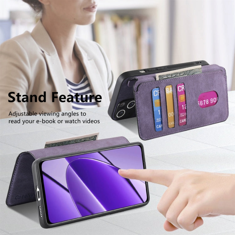 For Realme 11 5G Global / 11X CaseNeo MagSafe RFID Anti-theft Retro Leather Phone Case(Purple)