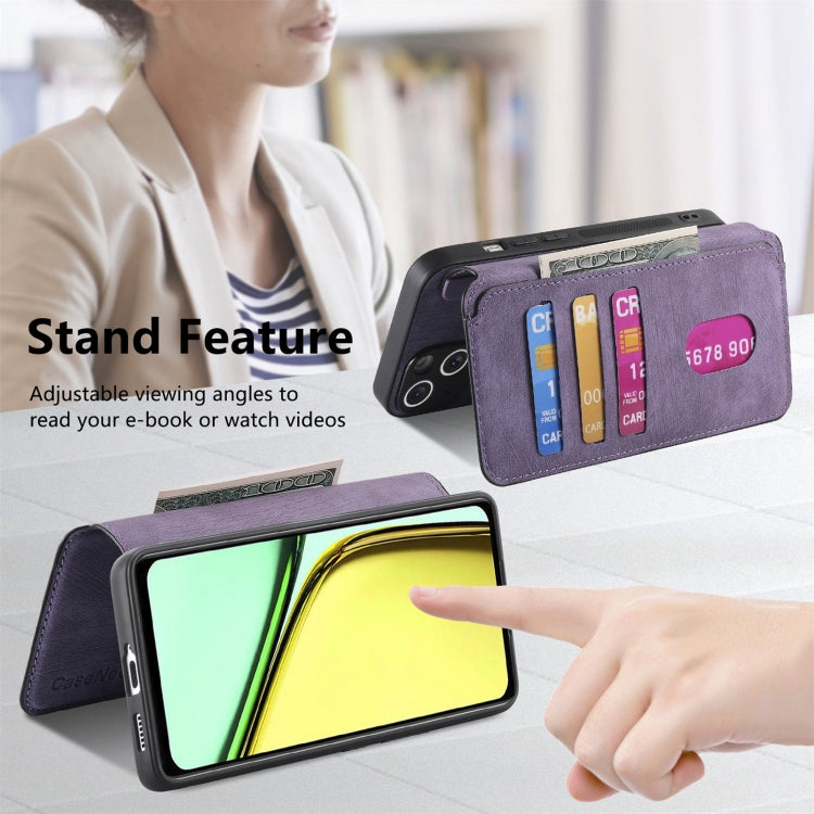 For Realme C67 4G CaseNeo MagSafe RFID Anti-theft Retro Leather Phone Case(Purple)