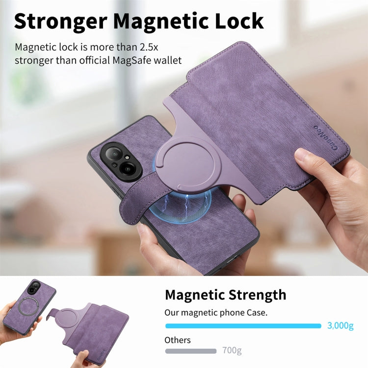 For Realme C67 4G CaseNeo MagSafe RFID Anti-theft Retro Leather Phone Case(Purple)