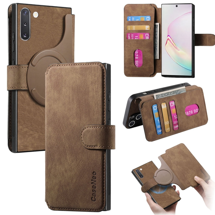 For Samsung Galaxy Note10 CaseNeo MagSafe RFID Anti-theft Retro Leather Phone Case(Brown)