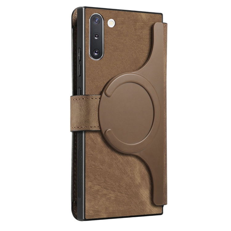 For Samsung Galaxy Note10 CaseNeo MagSafe RFID Anti-theft Retro Leather Phone Case(Brown)
