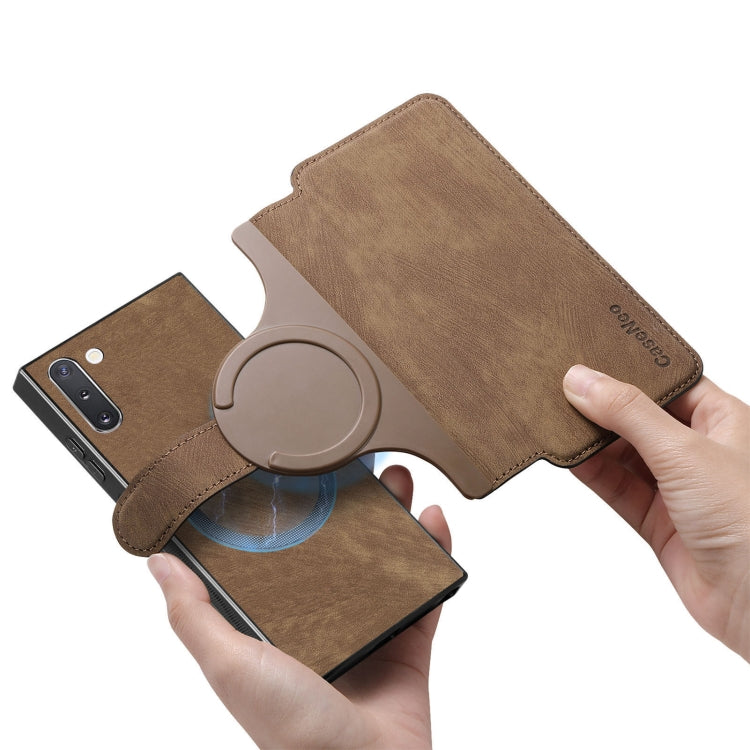 For Samsung Galaxy Note10 CaseNeo MagSafe RFID Anti-theft Retro Leather Phone Case(Brown)
