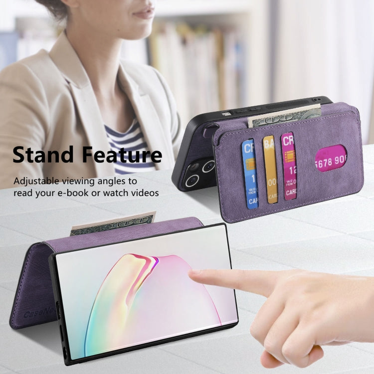 For Samsung Galaxy Note10 CaseNeo MagSafe RFID Anti-theft Retro Leather Phone Case(Purple)
