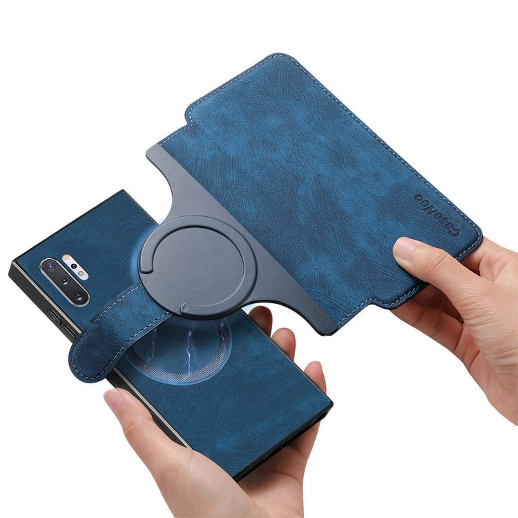 For Samsung Galaxy Note10+ CaseNeo MagSafe RFID Anti-theft Retro Leather Phone Case(Blue)