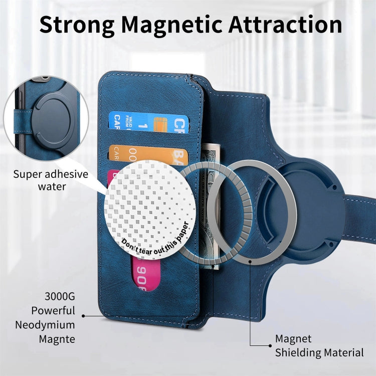 For Samsung Galaxy Note10+ CaseNeo MagSafe RFID Anti-theft Retro Leather Phone Case(Blue)