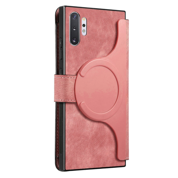 For Samsung Galaxy Note10+ CaseNeo MagSafe RFID Anti-theft Retro Leather Phone Case(Pink)