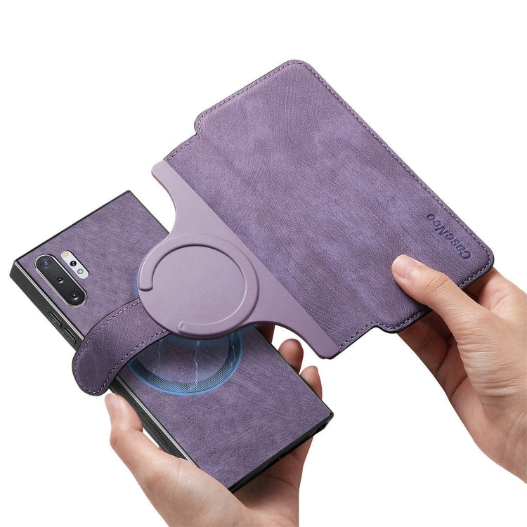 For Samsung Galaxy Note10+ CaseNeo MagSafe RFID Anti-theft Retro Leather Phone Case(Purple)