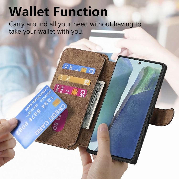 For Samsung Galaxy Note20 CaseNeo MagSafe RFID Anti-theft Retro Leather Phone Case(Brown)
