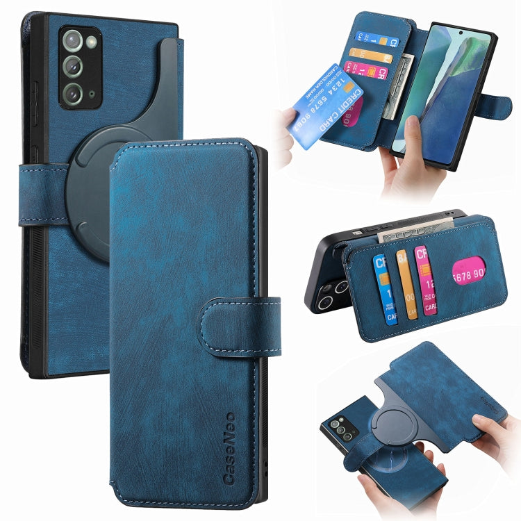 For Samsung Galaxy Note20 CaseNeo MagSafe RFID Anti-theft Retro Leather Phone Case(Blue)