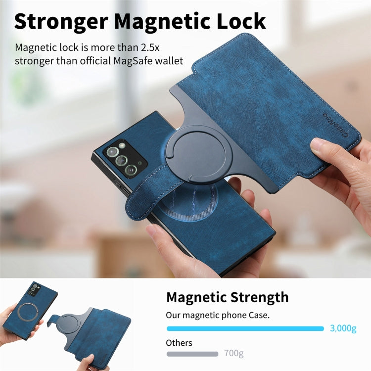 For Samsung Galaxy Note20 CaseNeo MagSafe RFID Anti-theft Retro Leather Phone Case(Blue)