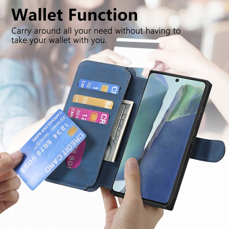 For Samsung Galaxy Note20 CaseNeo MagSafe RFID Anti-theft Retro Leather Phone Case(Blue)