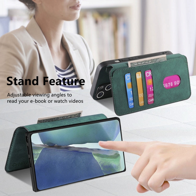 For Samsung Galaxy Note20 CaseNeo MagSafe RFID Anti-theft Retro Leather Phone Case(Green)